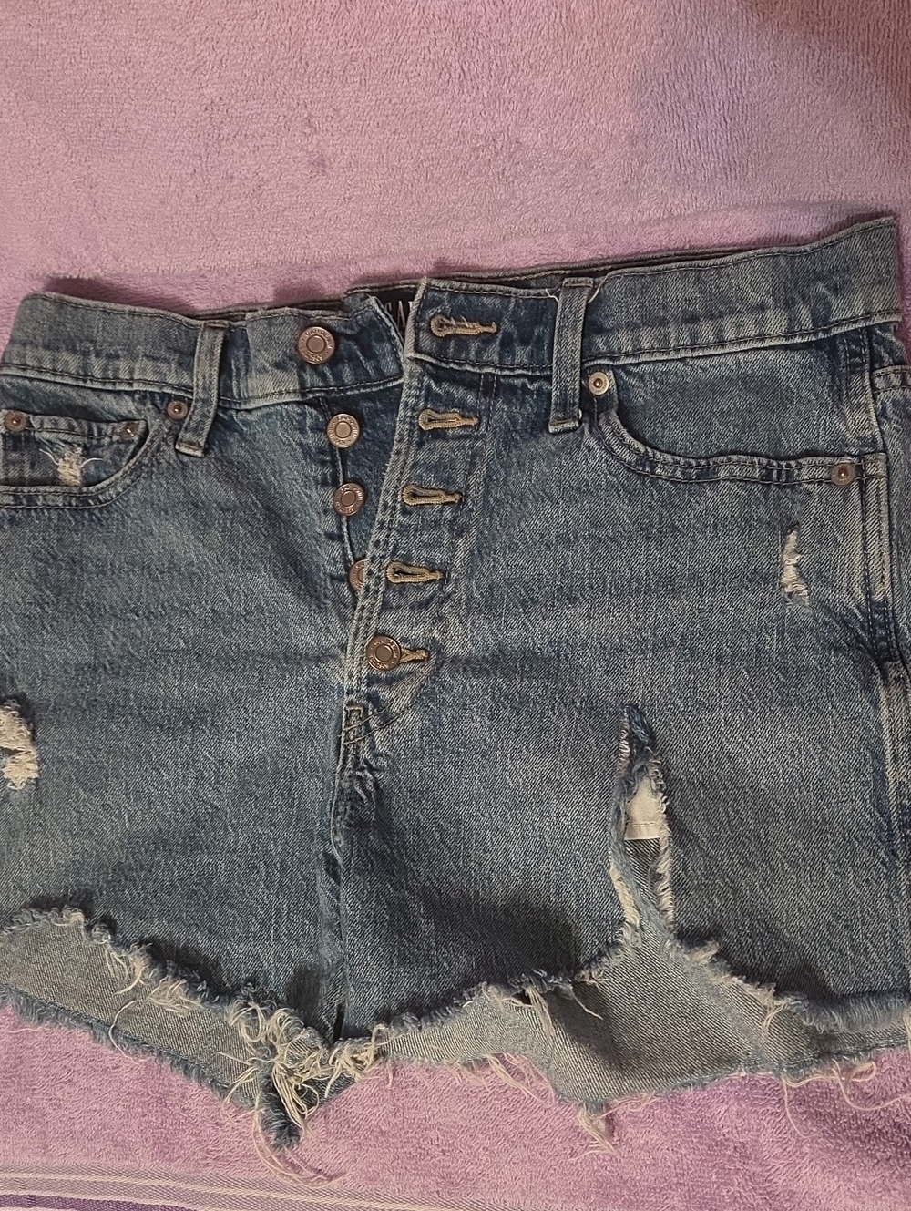 GAP High-Rise Distressed Denim Cheeky Shorts